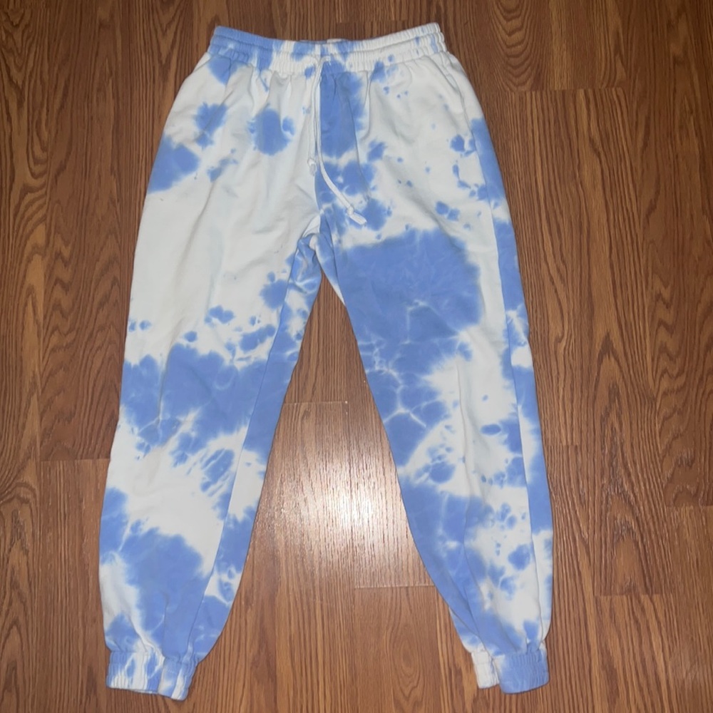 Blue & White Tie Dye Sweatpants